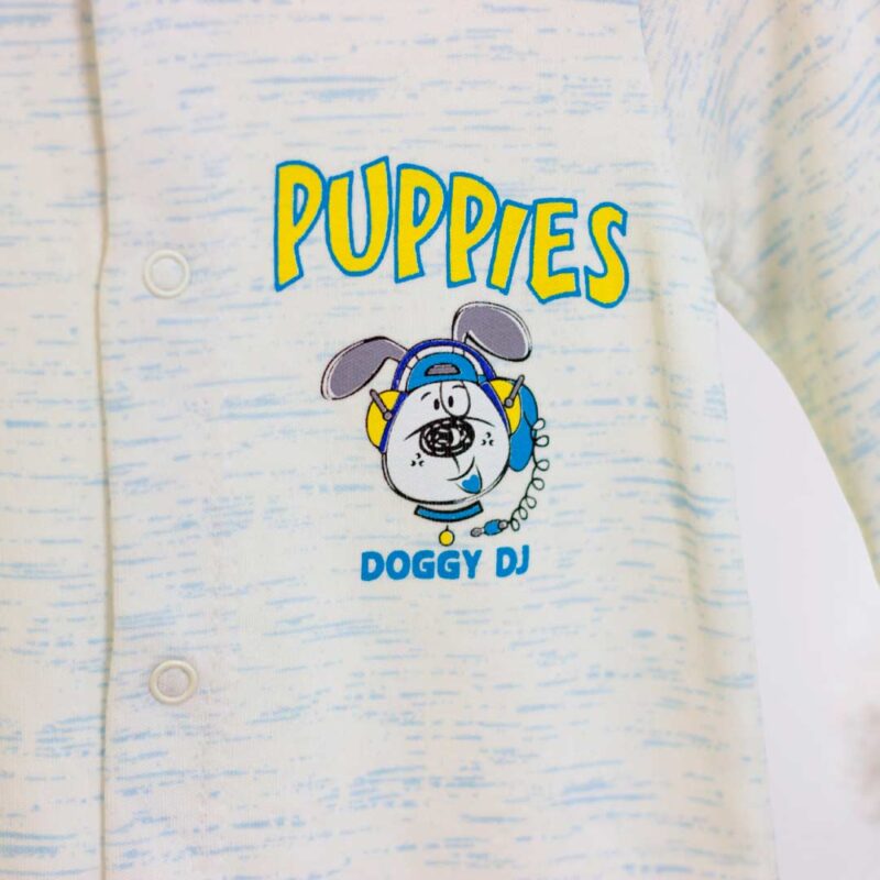 Слип Crazy baby Puppies Doggy DJ Бело-голубой 2