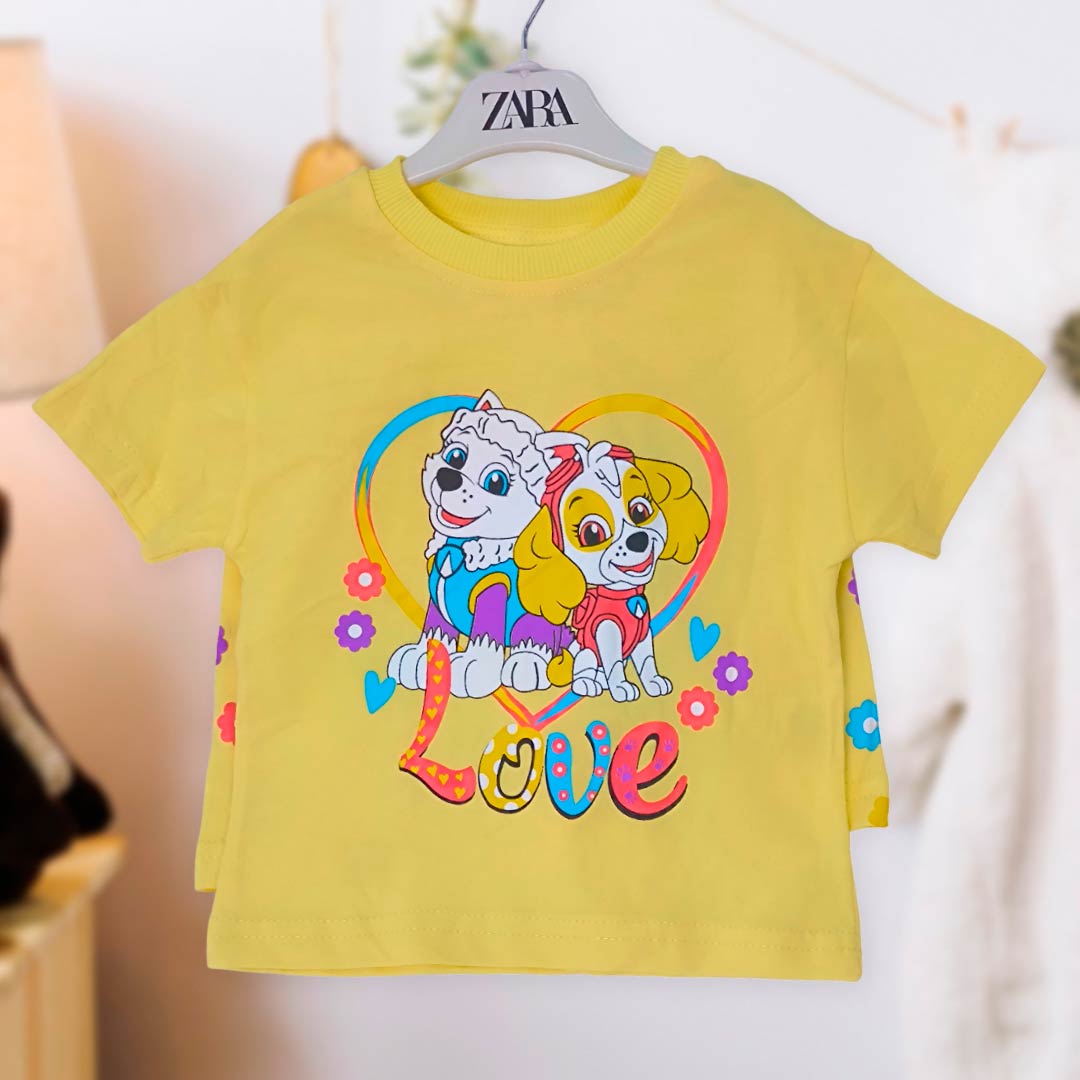 512d2df141cc4453d1bb66846a834eb4_062324150156.jpeg Комплект 2ка ZARA Paw patrol Скай и Еверест футболка + шорты Желтый 1