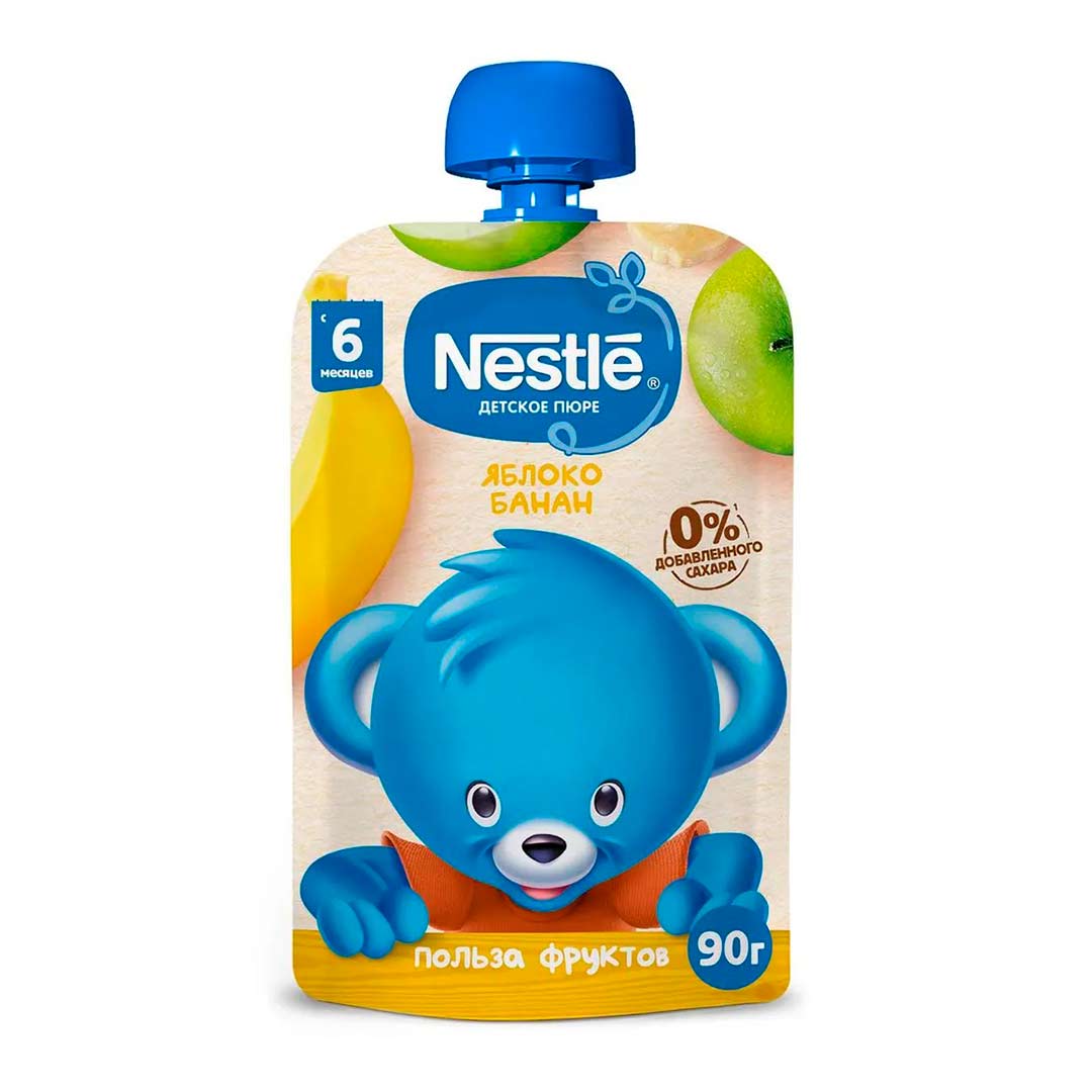 9afb8dc1ee4955ff0917c9c242bd2415_060424145410.jpeg Пюре Nestle яблоко-банан 90 г с 6+ мес 1