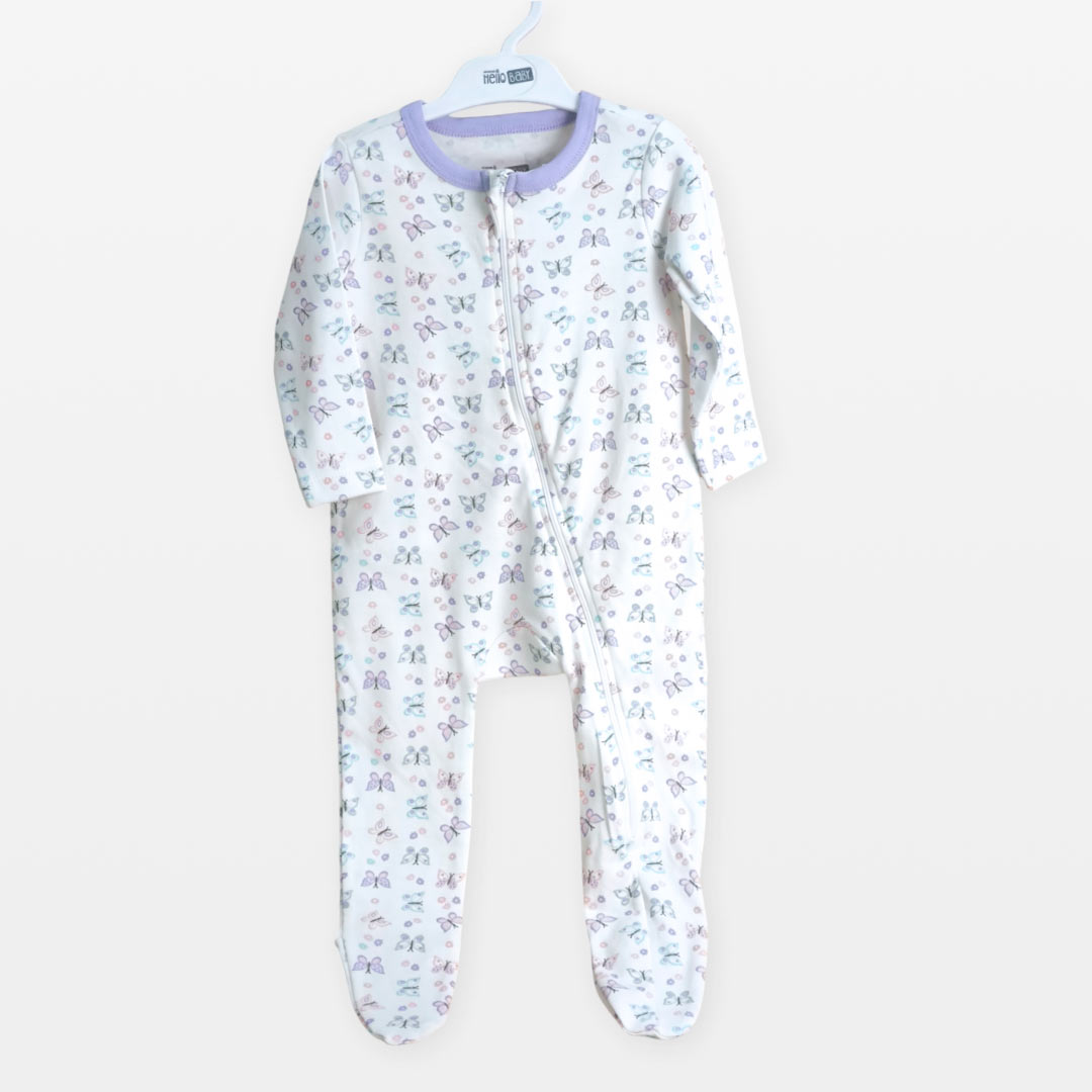 33c6e03bdea1d75801a6d2e148b0102a_091624125642.jpeg Слип на молнии Hello Baby Бабочки Белый 1