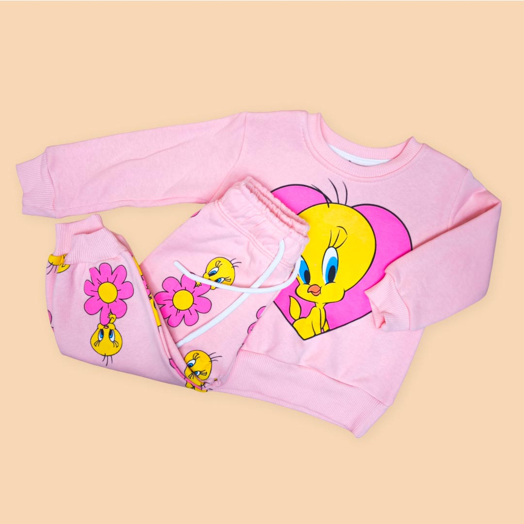 f16465680dc633645e4d01f3086e584b_100224181805.jpeg Комплект 2ка ZARA Канарейка Твити свитшот + штаны Розовый 1