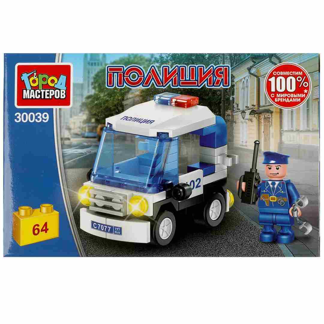 3e6a673092c08a1e4f6e16a0bf317486_120324172122.jpeg Конструктор Полицейский на машине Город мастеров 64 детали 1