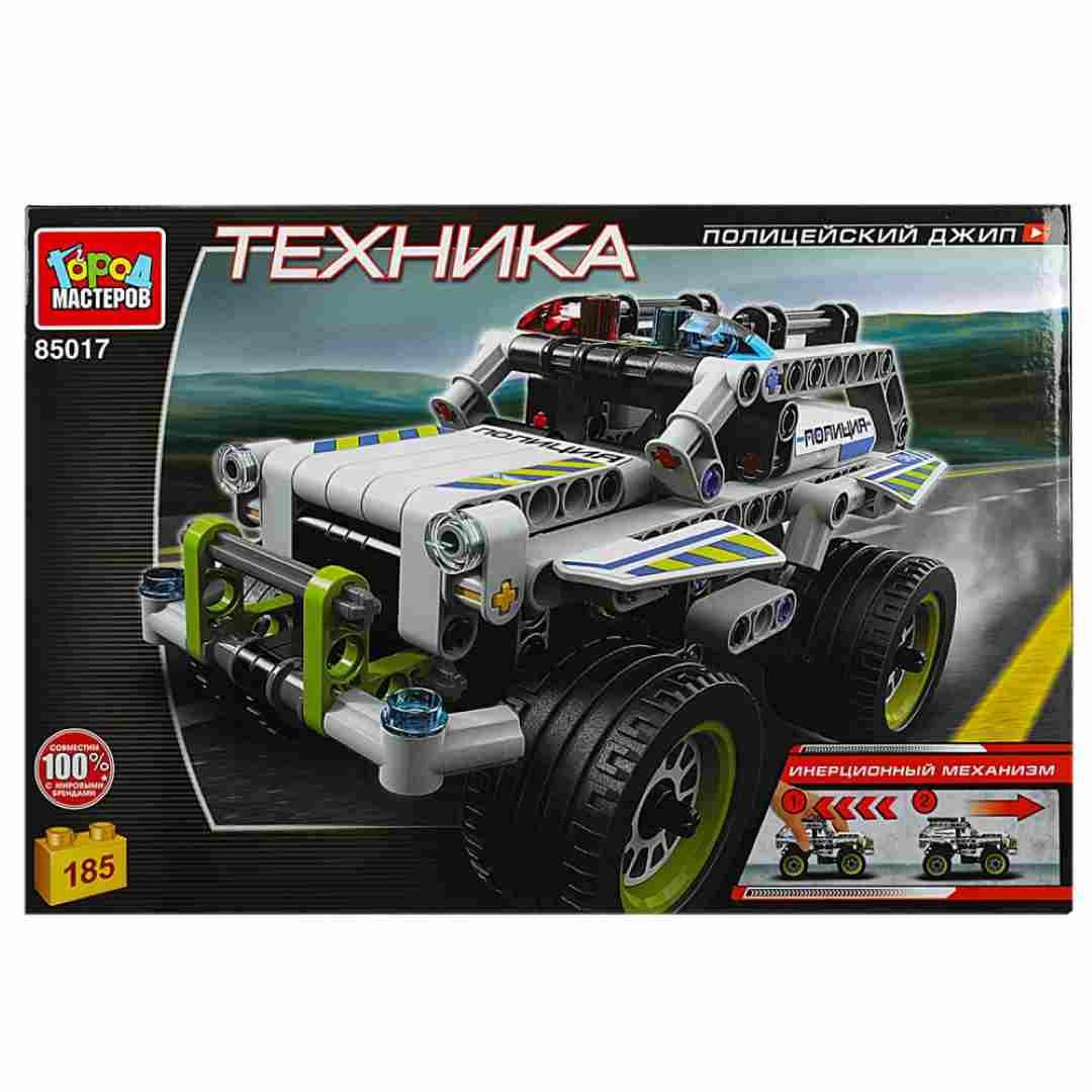 451771b9e07420db1df7e6e60d96ad9a_120324163526.jpeg Конструктор Полицейский джип Город мастеров 185 деталей 1