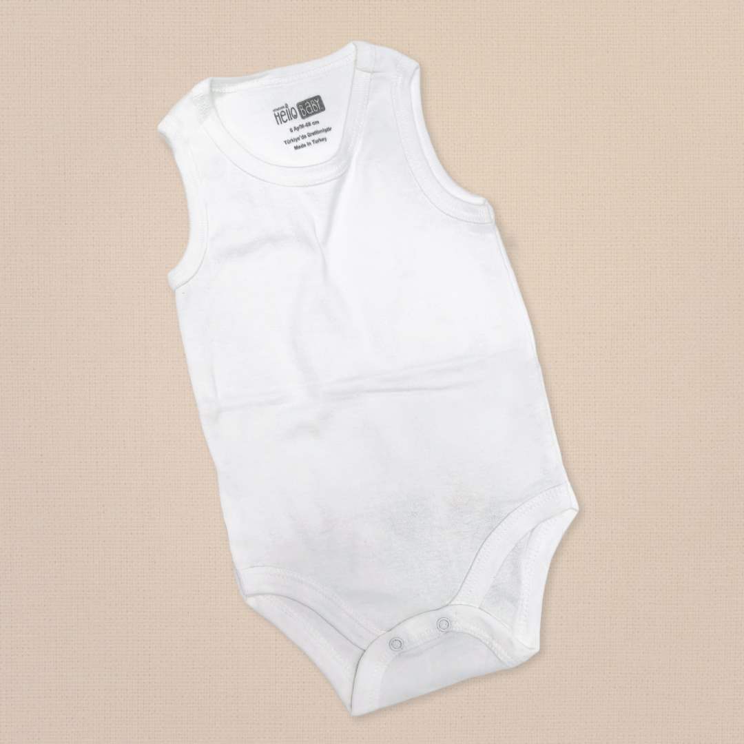 19bbbac8c37a8ef278f41d7a3b17167d_011325132007.jpeg Боди без рукавов Hello Baby Однотонный Белый 1