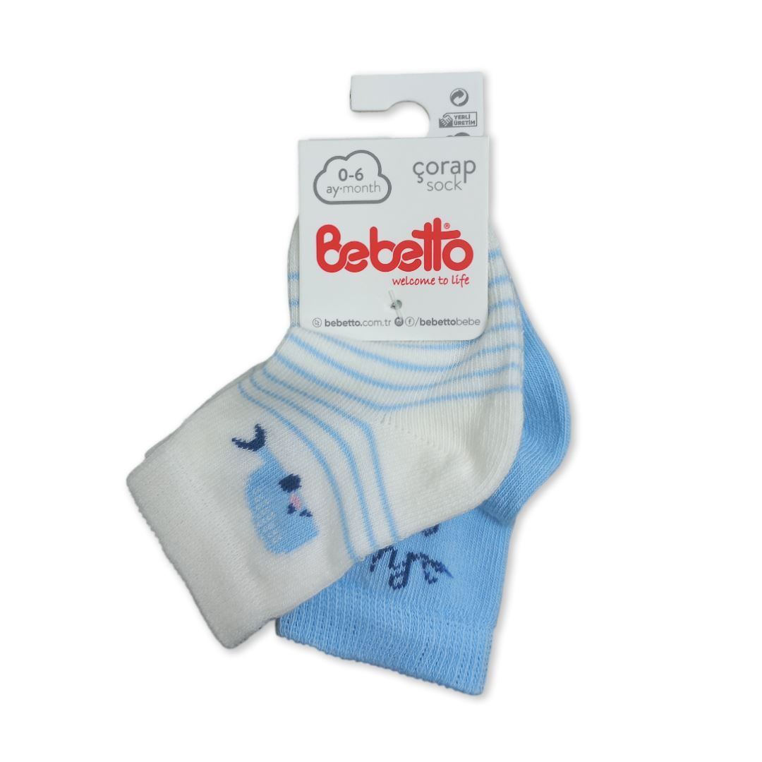 cde9755d50e7f59dbd7b6c9f69c7336e_041625155558.jpeg Набор носков Bebetto 2 пары Кит Белый, голубой 1