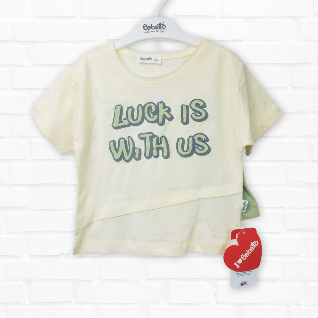 fa204e7907a11fa7b64dad57d79b0d03_041725103830.jpeg Комплект 2ка Bebetto майка + шорты Luck is w.th us Белый 1