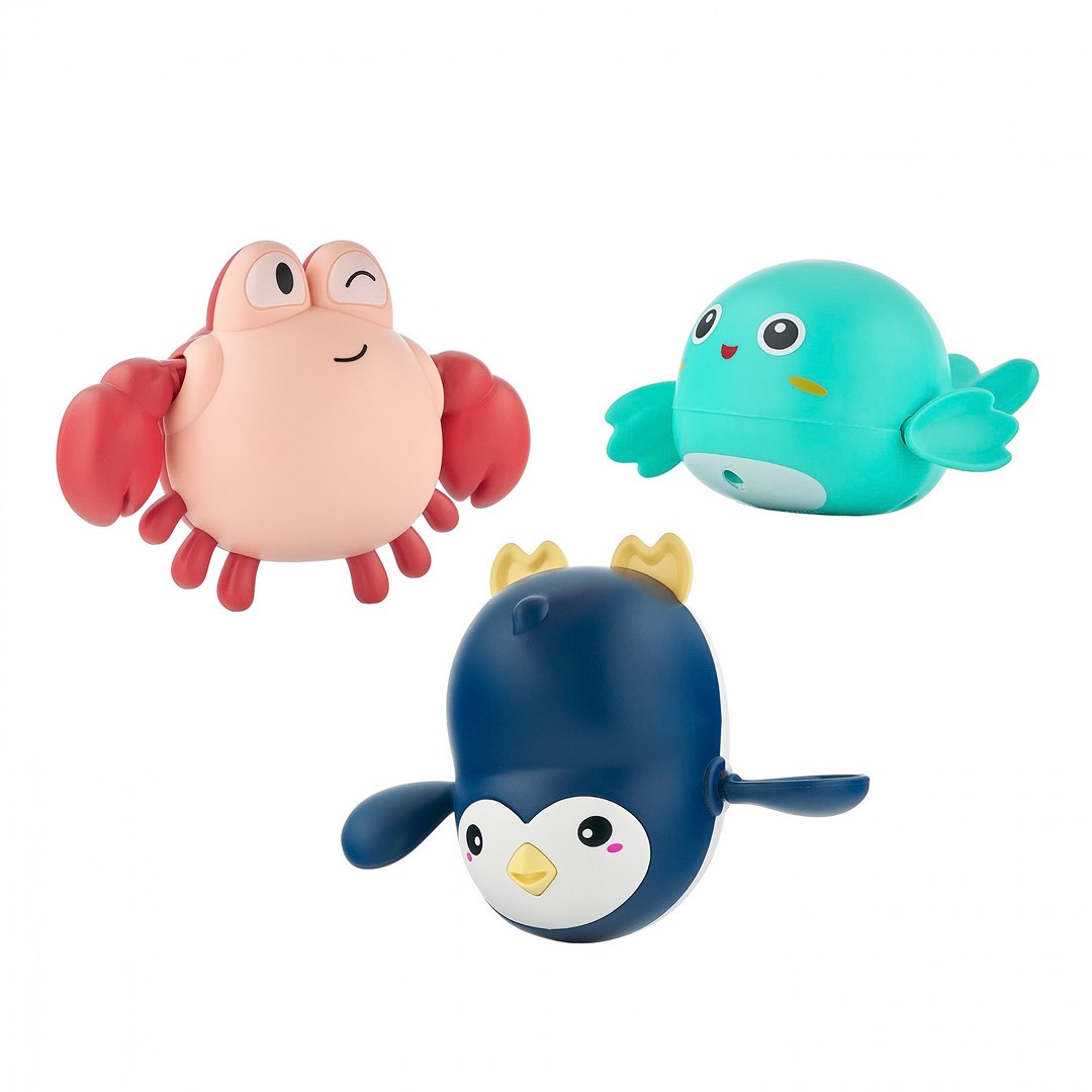 0b437af127355e38c07156ebf77bd2cf_061025121753.jpeg Игрушки для ванной ROXY-KIDS заводные 3 шт птичка, краб, пингвин 1