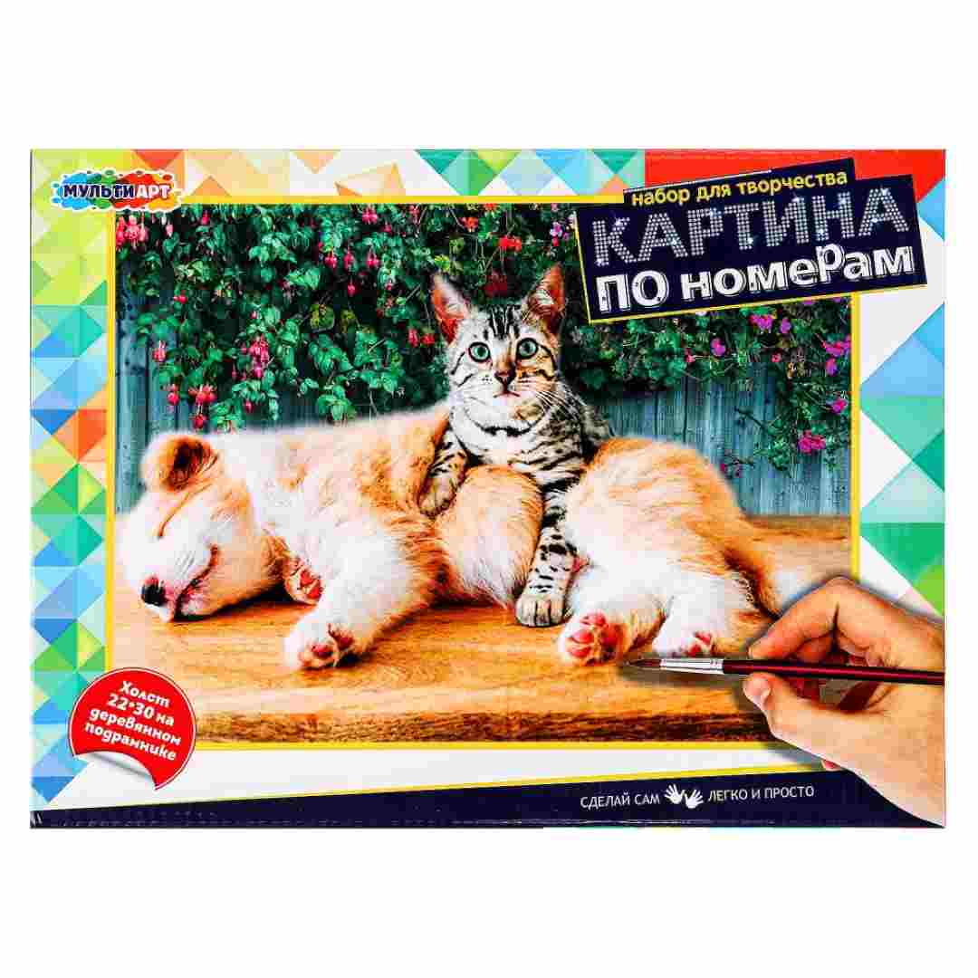 27c36e760af5e3711639311a4ab3d9d1_062525113743.jpeg Холст по номерам Multiart на подрамнике кот и собака 1