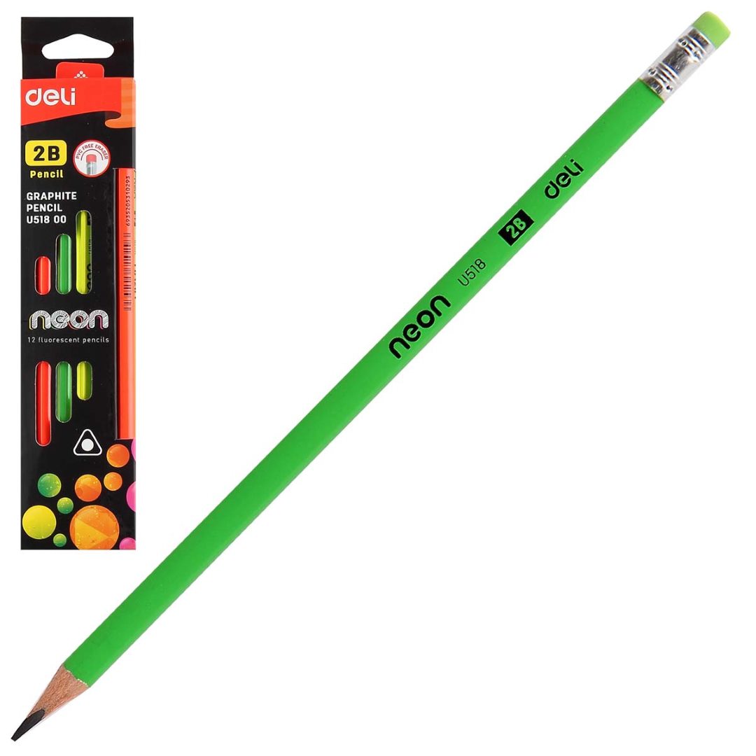 78334aa8942df6a80def74fe406ce8cd_062525160733.jpeg Карандаш 2B с ласт. Neon 51800 Deli 1