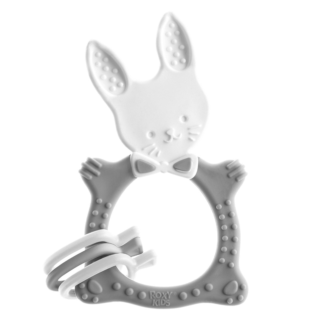 bdf96c0470171d5457612d70ec5e5a39_061025112649.jpeg Прорезыватель ROXY-KIDS Bunny teether 3+ мес Серый 1