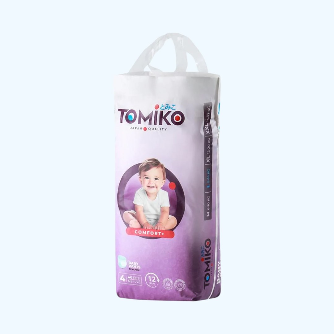 710ec5bfb5afc6ff01c9a9b351777cd7_070925132520.jpeg Трусики-подгузники Tomiko Comfort+ 4 L (9-14 кг) 40 шт 1