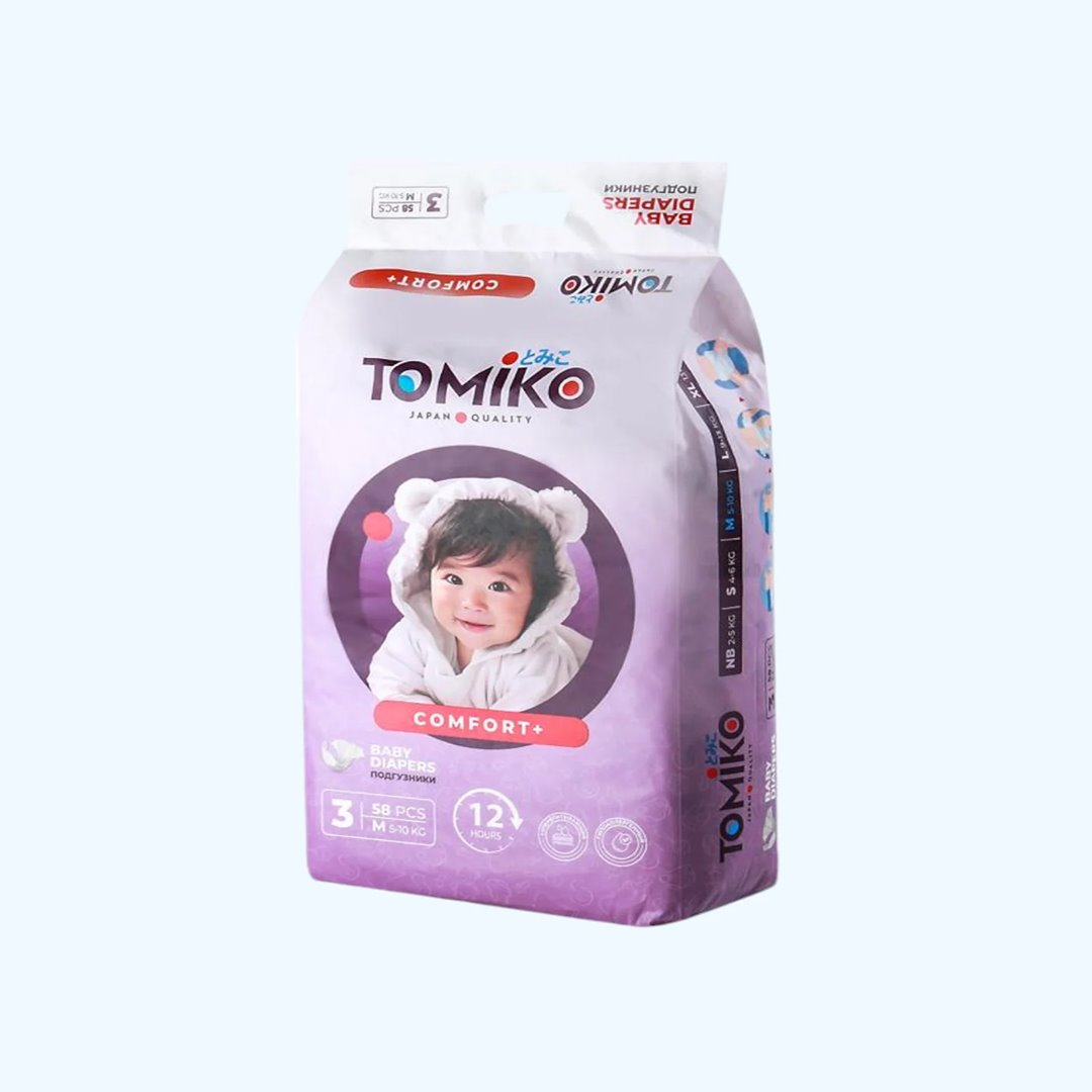 7a46ad2b26fd469a4a3456b58ebc8d9a_070925133543.jpeg Подгузники Tomiko Comfort+ 3 M (5-10 кг) 58 шт 1