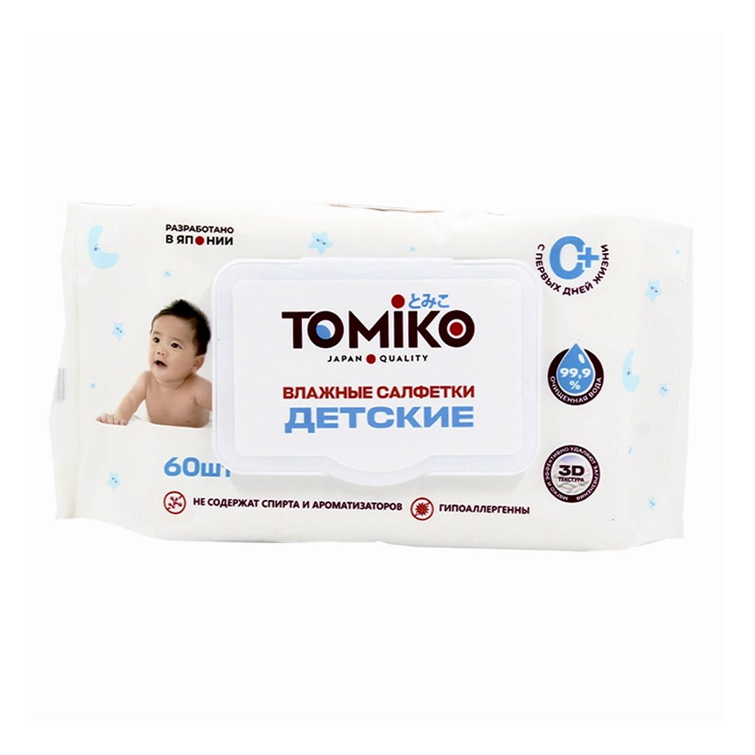 98b089e2e3ab514420299a75435c2ad0_082525140611.jpeg Влажные салфетки Tomiko Premium 60 шт 1
