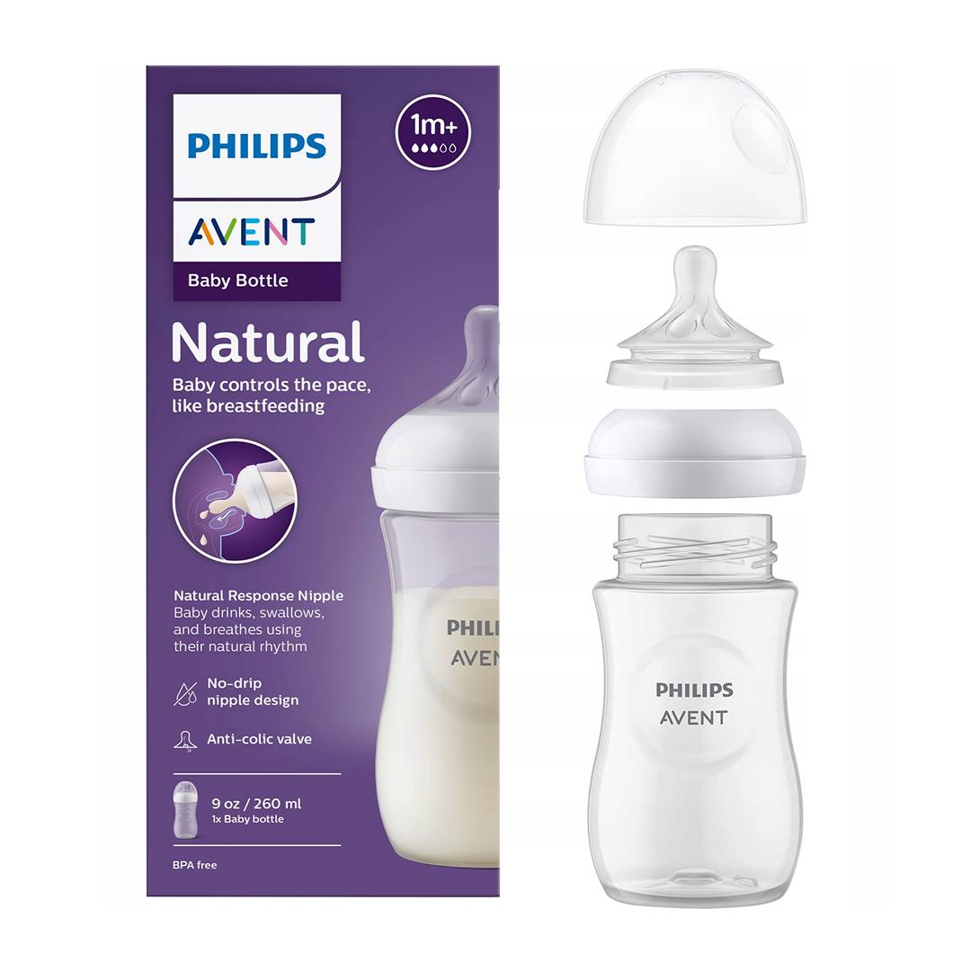 4f0e3eb17fccdcaef4c9738ef7c25d43_101925114316.jpeg Пластиковая бутылочка Philips Avent Natural Response 260мл. 1+мес 1