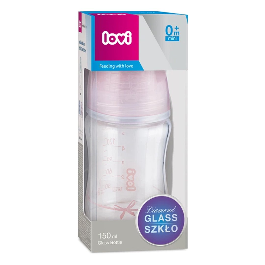 f71d3bfc9b2052c0cf49f4af09cdc70b_112625130254.jpeg Стеклянная бутылочка LOVI DIAMOND GLAS 150 мл Baby Shower для девочки 1