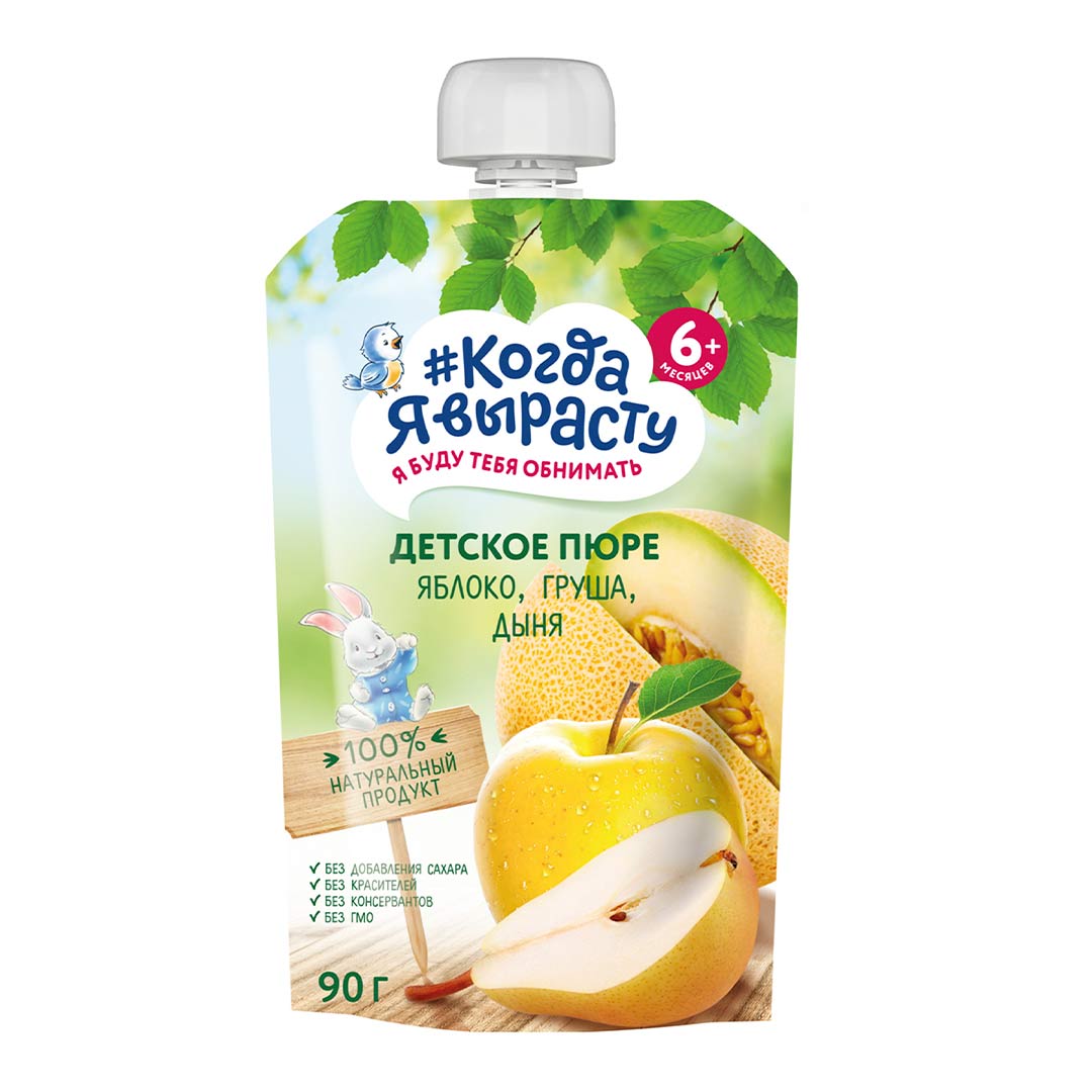 ace3f76948c2761b39c797d0c6cf322b_011526132957.jpeg Пюре Когда Я вырасту Яблоко груша дыня 90г 1