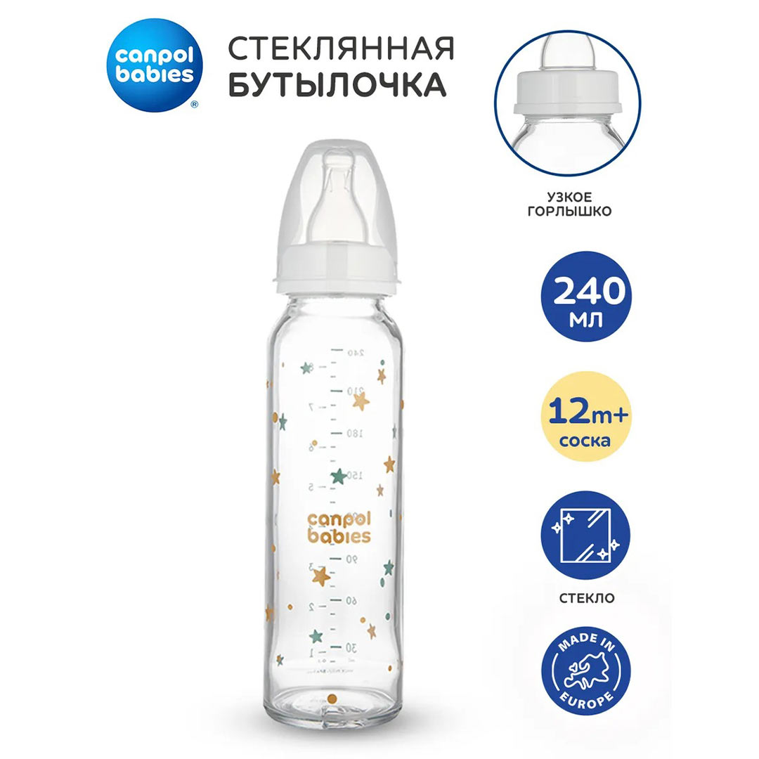 43f611861e12a4b36cba01789f13335c_030926164247.jpeg Стеклянная бутылочка с рисунком Звездочки 240 мл 12+ мес 1