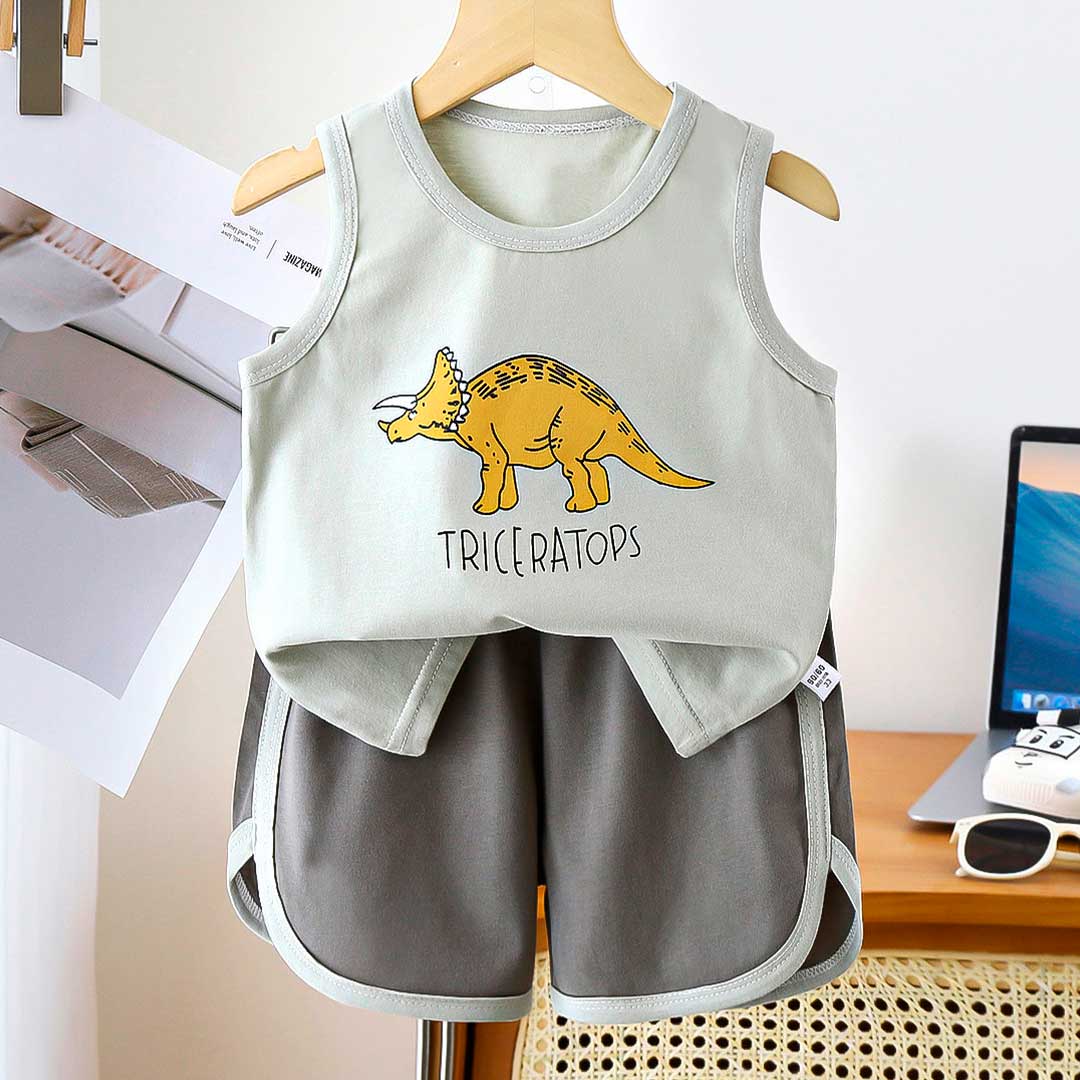 1824577210531f3ad5a21e32e7617fad_060226125547.jpeg Комплект 2ка майка + шорты Triceratops Молочный 1