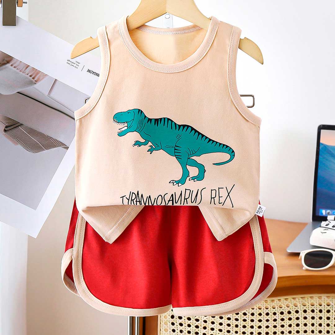 e0d5d1ebe1ba897cb8d106004c46dd86_060226131549.jpeg Комплект 2ка майка + шорты Tyrannosaurus rex Бежевый 1