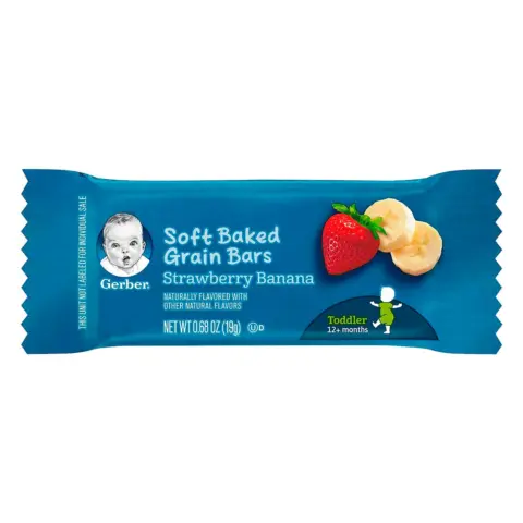 Фото Батончик Gerber Soft Baked Grain Bars банан клубника 7+ мес