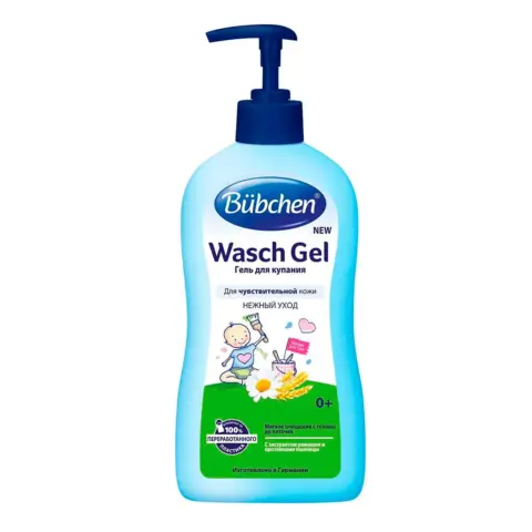 Фото Bubchen Гель для купания Wasch Gel Нежный уход с ромашкой 400 мл 0+ мес