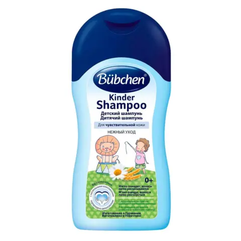 Фото Bubchen Шампунь детский Kinder Shampoo Нежный уход с протеинами пшеницы экстрактом ромашки 400 мл