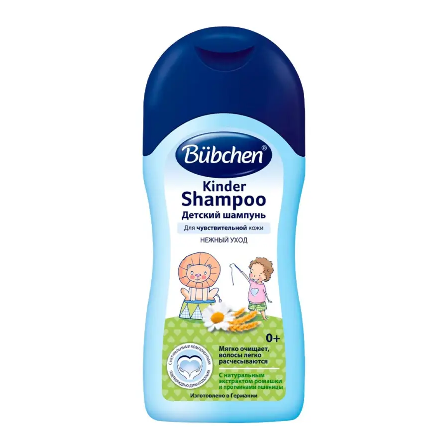 Bubchen Шампунь детский Kinder Shampoo Нежный уход с протеинами пшеницы экстрактом ромашки 200мл — 2