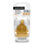Cоска запаска Suavinex латексная антиколиковая S 0-6 мес медл. поток 2шт.