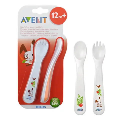 Фото Детские ложечка и вилочка Philips Avent 12 мес+ SCF712/00
