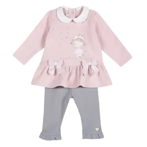 Фото Детский комплект платье+брюки Chicco