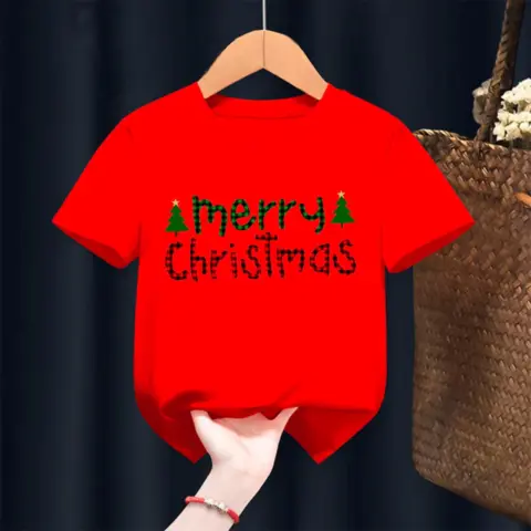 Фото Футболка Merry Christmas две елочки на 2-3 года