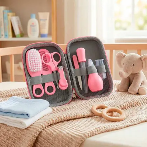 Фото Гигиенический набор для малышей Я родился Baby Care Kit 8 шт Розовый
