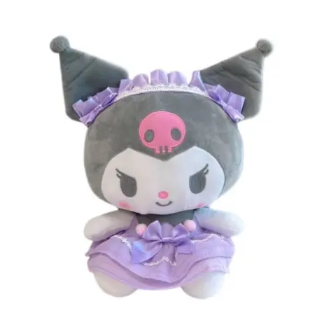 Фото Игрушка мягкая Мульти-пульти Kuromi San RIO Куроми Сиреневое платье бант с ободком