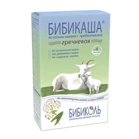 Фото Каша Бибиколь на козьем молоке гречневая 200 гр. 4+ мес.