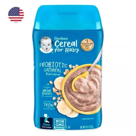 Фото Каша Gerber Ceral for Baby овсяная банан с 6+ мес 227 гр