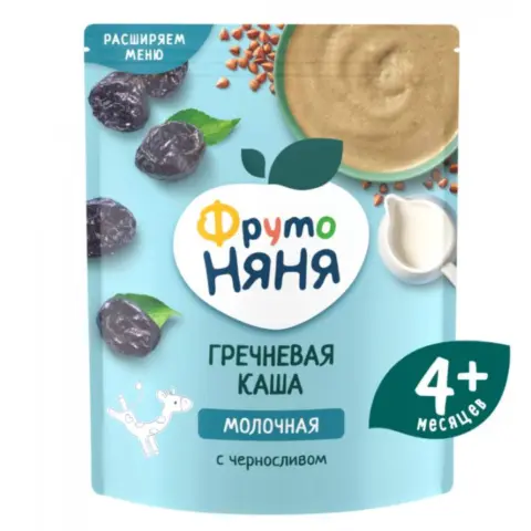 Фото Каша гречневая ФрутоНяня молочная с черносливом 200 гр с 4+ мес