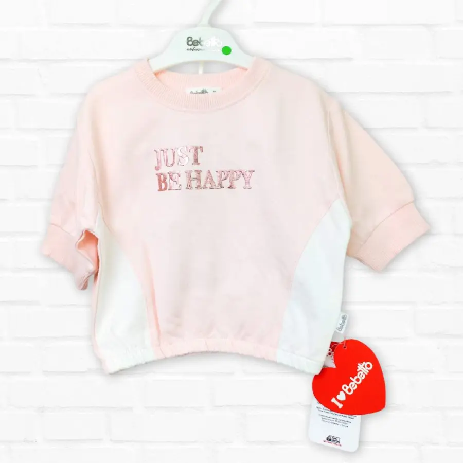Комплект 2ка Bebetto футболка + шорты Just be happy Розовый — 2