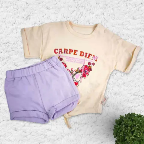 Фото Комплект 2ка Cojuxs Carpe diem Майка + шорты Молочный