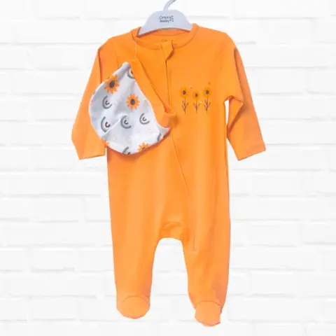 Фото Комплект 2ка Crazy baby слип + шапочка цветочки