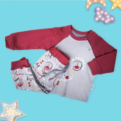 Фото Комплект 2ка flexi свитшот на клепках + штаны лев Бордовый