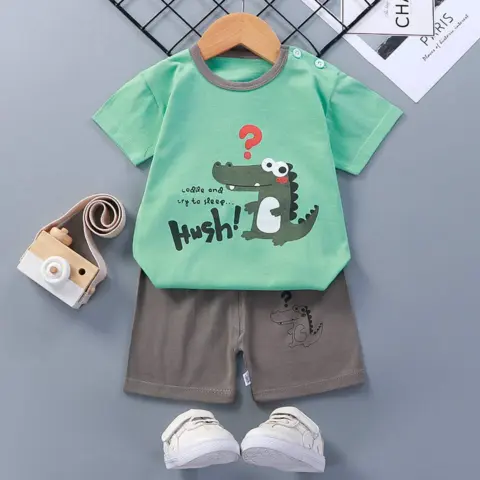 Фото Комплект 2ка Футболка + шорты Huch! Крокодил Зеленый