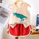 Комплект 2ка майка + шорты Tyrannosaurus rex Бежевый — 6