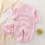 Комплект 2ка Муслиновый Слип + шапочка Цветочки Розовый — 2