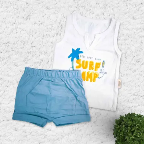 Фото Комплект 2ка Nesix's Surf camp Майка + шорты Белый
