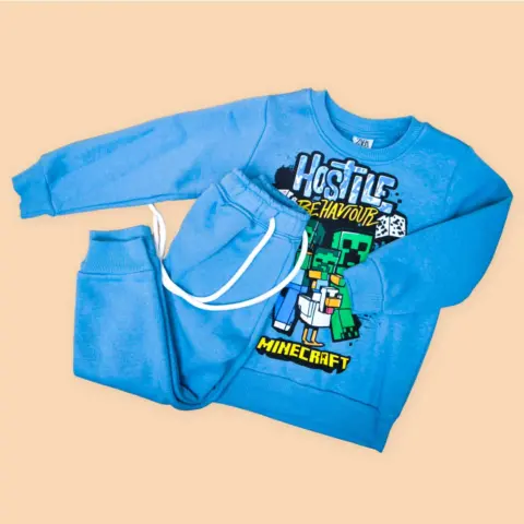 Фото Комплект 2ка ZARA Minecraft Hostile свитшот + штаны Синий