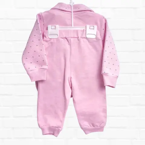 Фото Комплект 3ка Baby fou свитшот + штаны + толстовка на молнии бантики Розовый