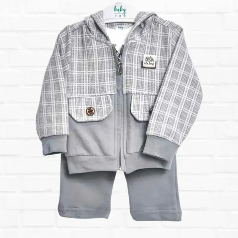 Фото Комплект 3ка Baby fou в клетку Серый