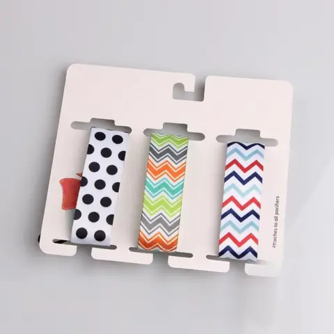 Фото Комплект держателей на прищепке Paci Holder Горошек, Зигзаги 3 шт