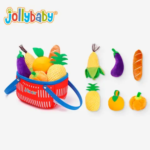 Фото Корзинка с мягкими игрушками Jolly Baby 6+ мес овощи