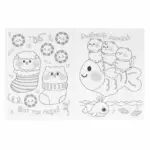 Котики и их друзья. Раскраска KAWAIi